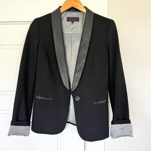 Womens blazer w/ leather trim